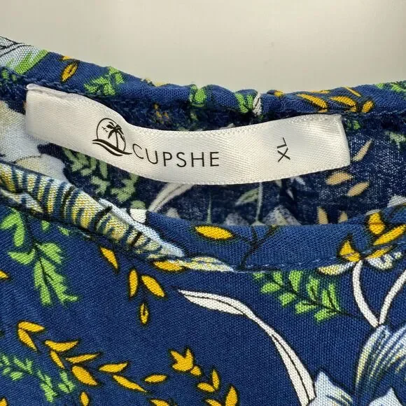 Women's Tank Top Dress XL Cupshe Blue Floral sundress - Picture 6 of 8